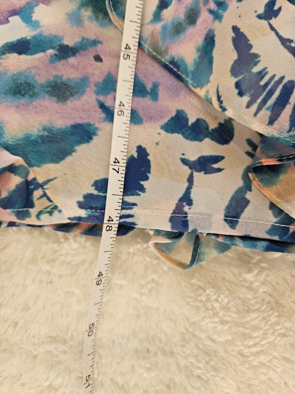 NWT Steve Madden Colorful Summer Dress Size 2 Blue Pink Feminine Ruffle Vacation - Picture 6 of 8